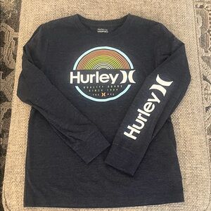 Hurley Kids Navy Long Sleeve Tee with Logo